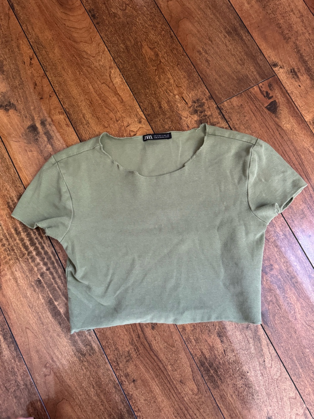 Zara green crop top